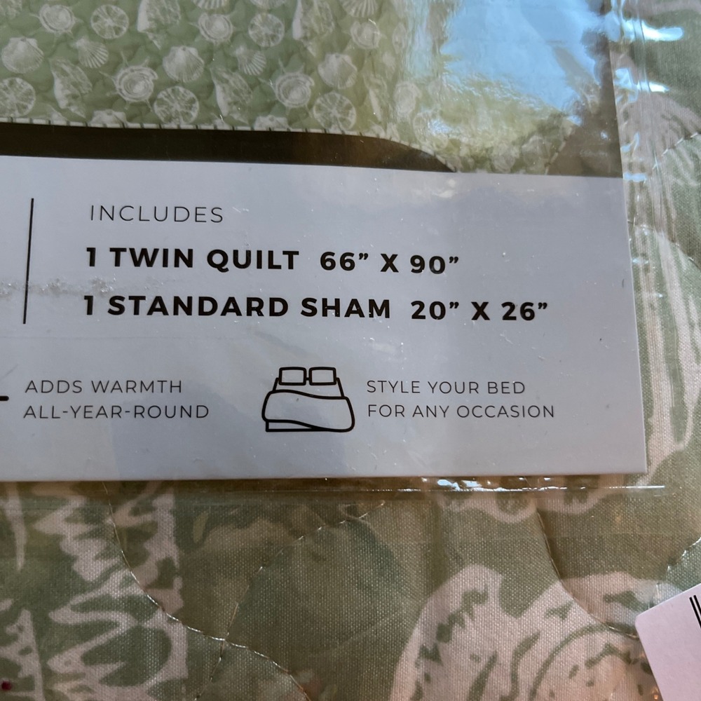 NEW Laura Ashley TWIN Size Linley Quilt & Sham Set Yellow and Blue Floral NIP - Picture 7 of 12